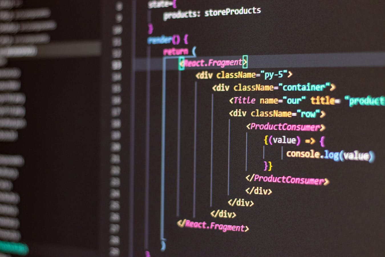 Code on monitor - software development
