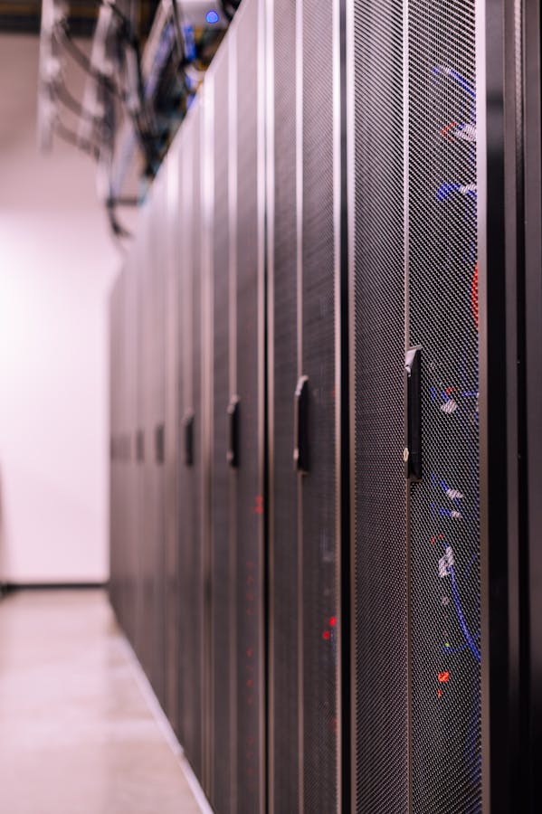 Physical server rack and network infrastructure